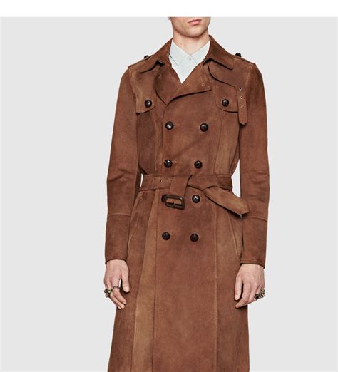 mens gucci trench coat|gucci shearling coat men's.